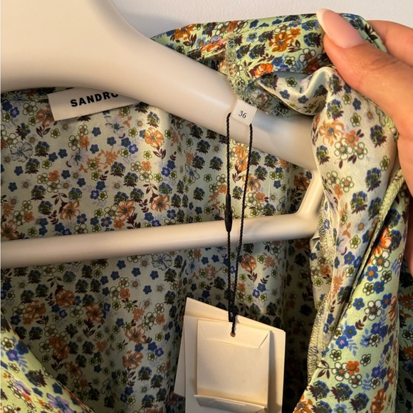 SANDRO

Floral-Print Silk-Twill Mini Dress size 36 - Picture 7 of 10